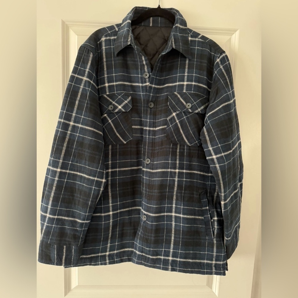 Men's Blue Plaid Lined Flannel